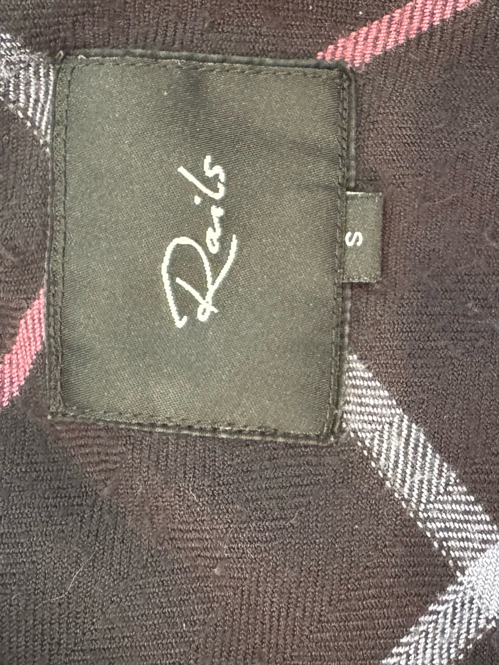 Rails Black Button-Down Shirt with Pink and Gray Windowpane - Picture 3 of 5